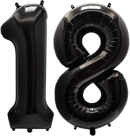 AULE 40 Inch Black 18 Balloon Number Foil 0-9 Birthday Big Numbers | Birthday by AULE