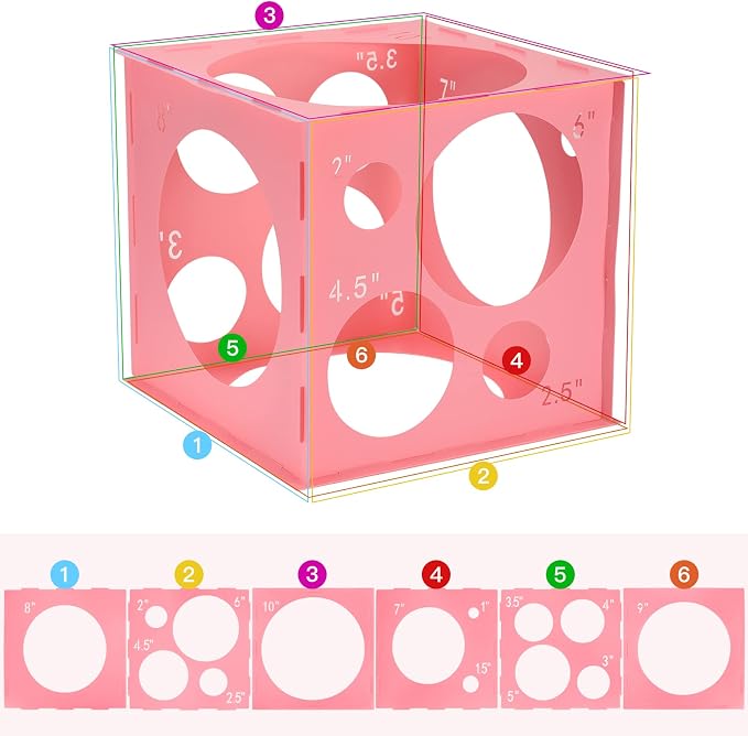 Pllieay 14 Holes Balloon Sizer Box, 1-10 Inch | Plastic Collapsible Balloon - Image 4
