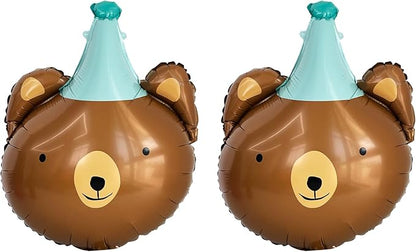 Animal Head Foil Balloon Kit, Lion Bear Monkey Cat foil balloon, Birthday Party by GELOUBO