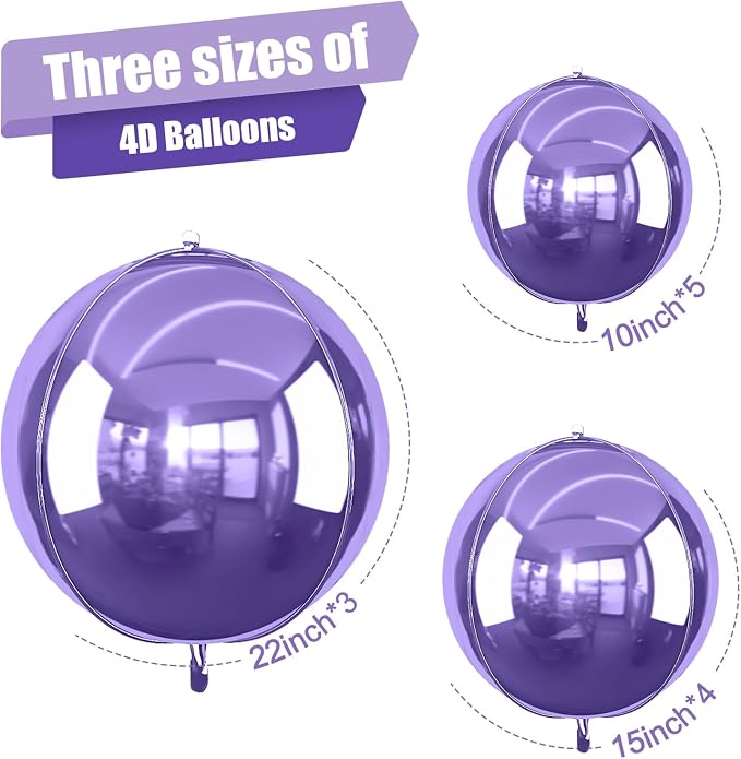 12Pcs Light Purple Round Foil Balloons, Metallic Purple Foil Balloon - Image 2