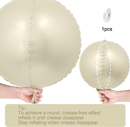 12Pcs Cream White Round Foil Balloons - Image 7
