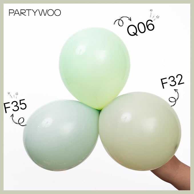 PartyWoo Sage Green Balloons 50pcs Boho Dusty Olive Green Color | 12 Inch - Image 5