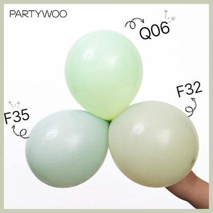 PartyWoo Sage Green Balloons 100pcs Boho Dusty Olive Green Color | Balloons - Image 5