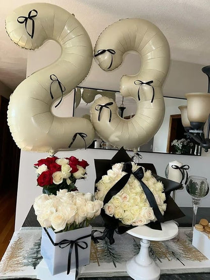 13 Balloon Number 40 Inch Cream Balloons - Image 3