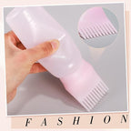 Pimoys Root Comb Applicator Bottle Oil Applicator for Hair Dye, Hair Oiling Bottle Brush with Graduated Scale (3 Pack, 6 Ounce)