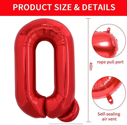 TONIFUL 40 Inch Large Bright Red Letter Balloons A-Z, Giant Jumbo Helium Foil - Image 2