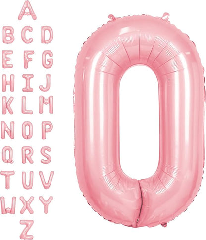 SUWEN 40 Inch Pink Large O Letter Balloons Big Foil Helium A-Z | Jumbo Mylar by SUWEN