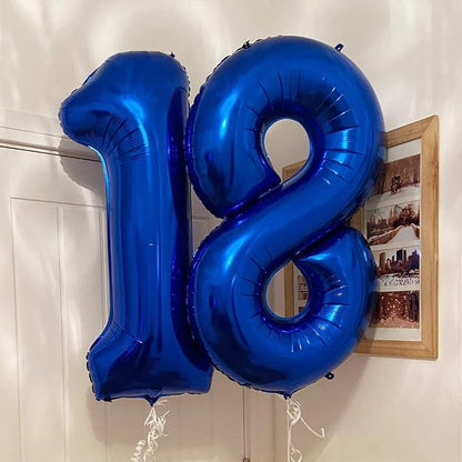 Navy Blue 17 Balloon Numbers, 40 Inch Dark Blue 17 or 71 Birthday Balloons - Image 5