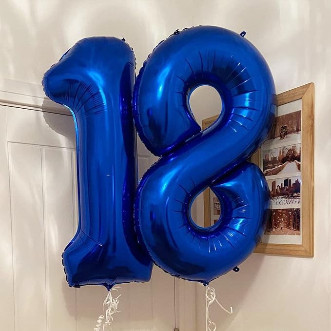Navy Blue 18 Balloon Numbers, 40 Inch Dark Blue 18 or 81 Birthday Balloons - Image 5
