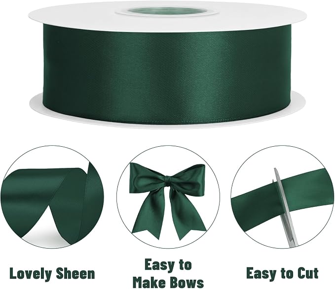 KINGLAKE Hunter Green Satin Ribbon - Image 3