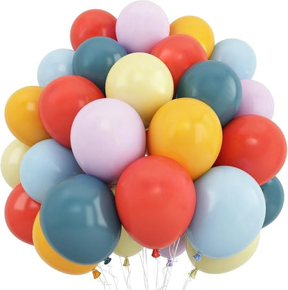 Boho Rainbow Balloon, Colorful Balloons Retro Dusty Baby Orange Blue Dark Light by Froova