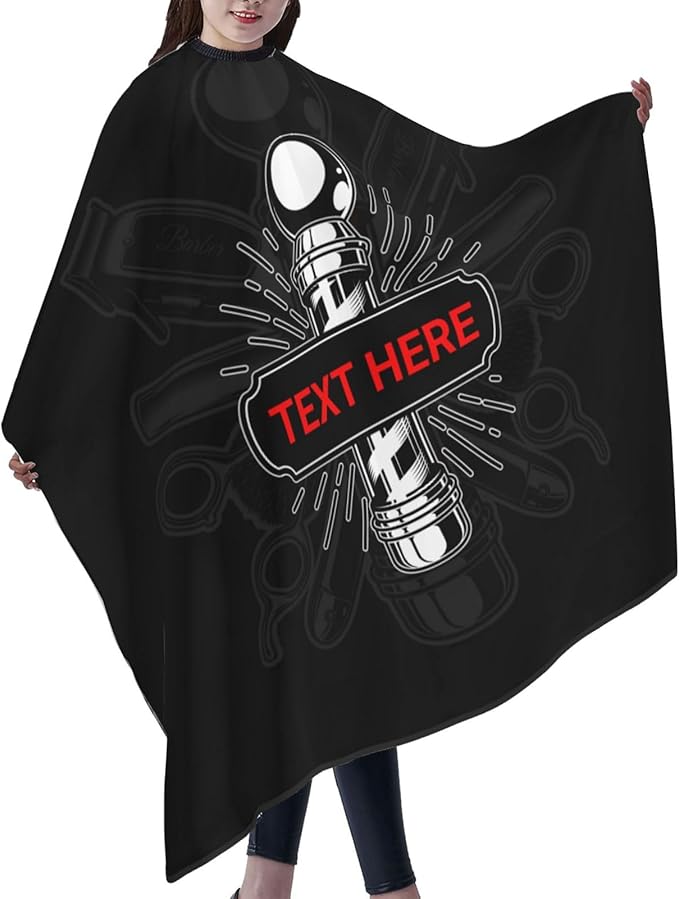 Custom Barber Cape for Men Personalized Professional Hair Cutting Cape with Text for Home Salon Barbershop