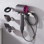 Hair Dryer Holder, Hair Dryer Holder Wall Mount for Supersonic/Nural & Attachments. Stainless Steel Hair Dryer Stand with Magnetic Rings. Hair Tool Organizer for Bathrooms Silver BANJEKT