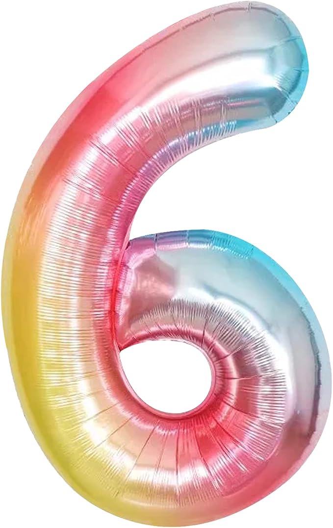 KatchOn Rainbow Number 6 Balloon 40 Inch by KatchOn