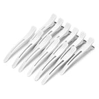 12PCS Hair Clips for Styling - No Crease Hair Clips for Women - Non Slip Duck Billed Hair Roller Clips with Silicone Band - Salon Hair Sectioning Clips White