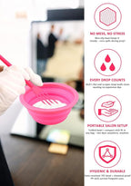 19PCS Hair Bleach Dye Kit with Hair Dye Brush and Bowl Whisk Hair Clips Protective Gear Set, Ideal for Hair Bleaching Coloring Highlighting, Essential Salon Supplies for Home Use (Pink)