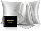 INFIIXSO Mulberry Silk Pillow Case King Size, Silk Pillowcase with Hidden Zipper 20"x36", Extraordinary Smooth and Soft Pillow Cases for Hair and Skin(Light Grey, 1 Pack)