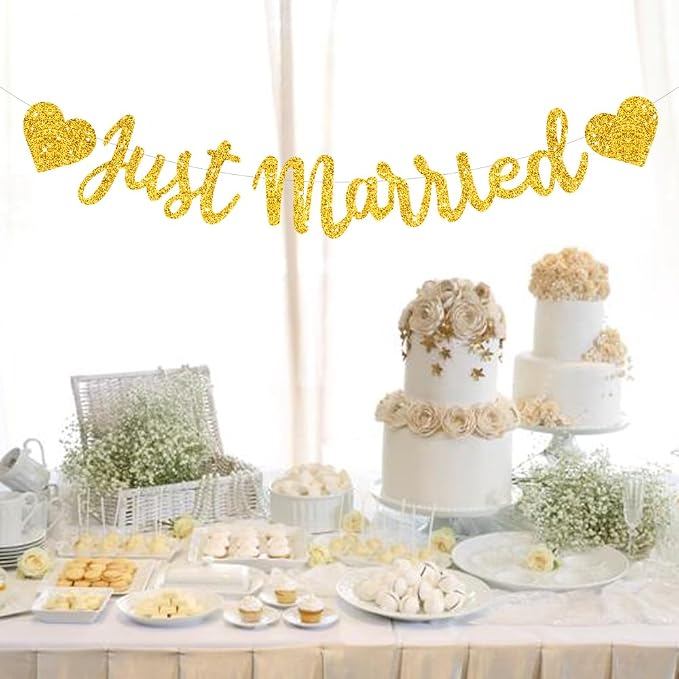 BEISHIDA Gold Just Married Banner - Image 6