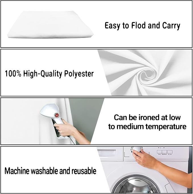 White Photography Backdrop for Photoshoot, Fabric 6x9ft | Polyester Studio - Image 7