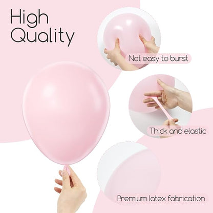 Awenztech 122pcs Light Pink Balloon Arch Kit, 18 12 10 5 inch Pastel Pink Latex - Image 3