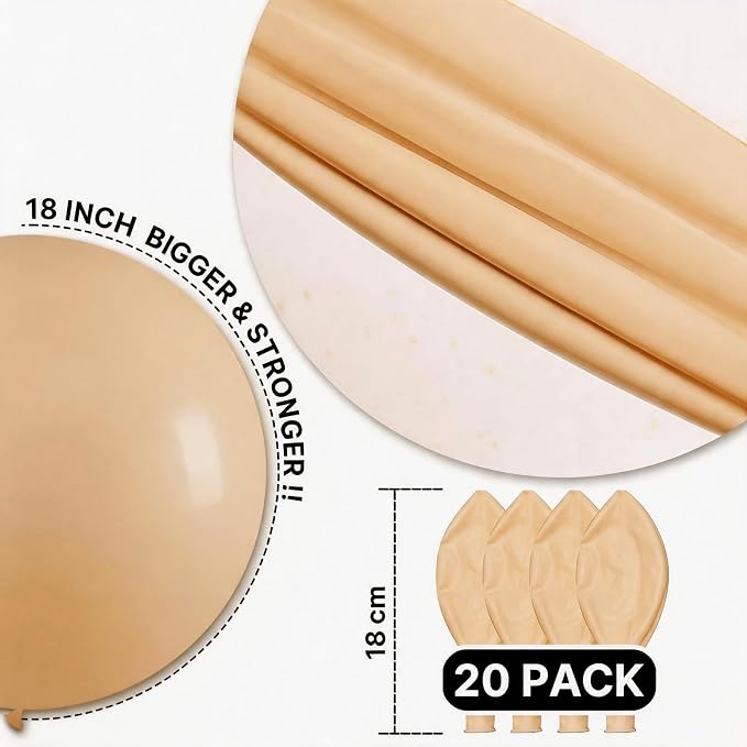 PartyWoo Nude Balloons 20pcs Apricot Boho Fall Neutral Color | 18 Inch Balloons - Image 6