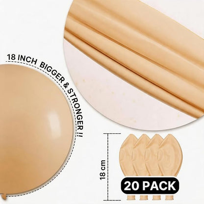 PartyWoo Nude Balloons 20pcs Apricot Boho Fall Neutral Color | 18 Inch Balloons - Image 6