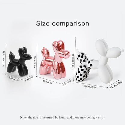 Notakia Cute Ceramics Balloon Dog Statue Crafts Living Room Desktop Decorations - Image 3