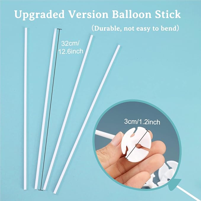PP OPOUNT 120 Pieces Balloon Sticks, 12.6 inches Balloon Sticks - Image 2
