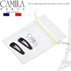 Camila Paris AD89/2 French Hair Barrettes Clips, Snap Hair Slides Clic Clac for Women, Styling Girls Side Slide-in Metal Snap Pin Hair Accessories for Women. Strong Hold, No Slip Grip, Made in France