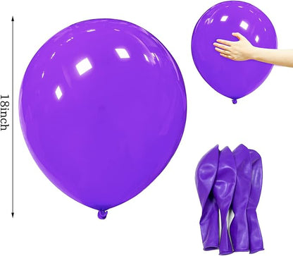 Purple Balloons 18 Inch 12 Pack Large Latex Party Balloons Round Helium Balloon - Image 2