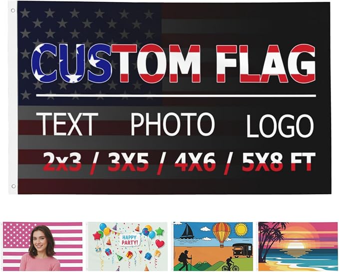 Custom Flag 3x5 Ft Outdoor, Personalize Print Your Own Text/Photo/Logo - Image 2