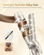 Professional Curling Iron 2 Inch, Large Barrel Curling Wand for Long Hair, MCH Heating with 12 Temperature, Dual Voltage, Gold
