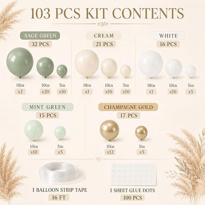 Sage Green Balloon Garland Kit - Image 3