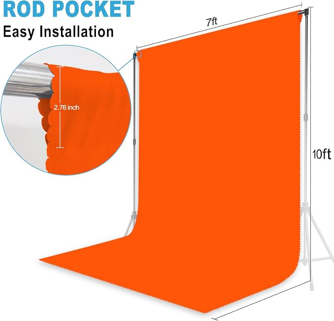 Orange Photography Backdrop for Photoshoot, 7x10 FT | Versatile Studio Photo - Image 2