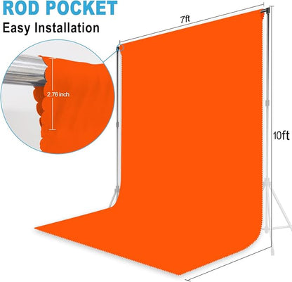 Orange Photography Backdrop for Photoshoot, 7x10 FT | Versatile Studio Photo - Image 2