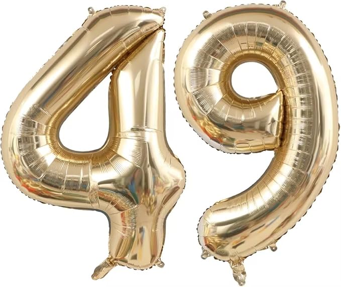 Champagne Gold Number 49 Balloon by Unknown