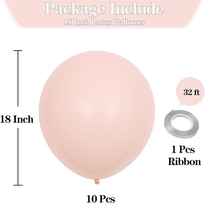 18 inch Pastel Orange Balloons - Image 2