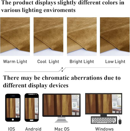 Gold Brown Velvet Curtains 108 inches Long Fall Decor | Light Blocking Thermal - Image 6