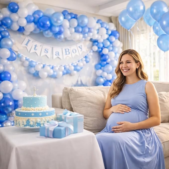 Light Blue Balloons Latex Balloons 100 Pack, 12 Inch Round Helium Pastel Blue - Image 3