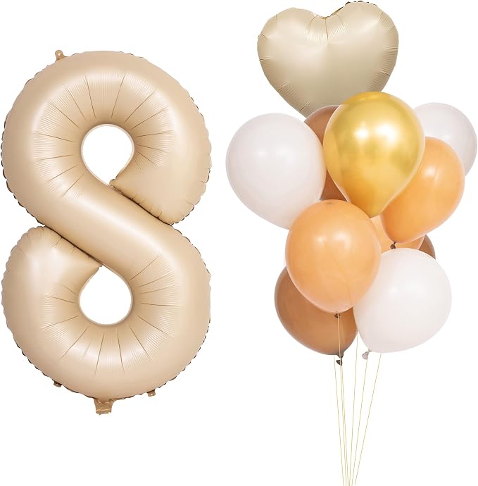 40 In Caramel Number Balloons Helium Foil Mylar latex Balloon Digital 8 | by Exquisitehighqualitypartydecorationstomeetyoureveryneed%EF%BC%81