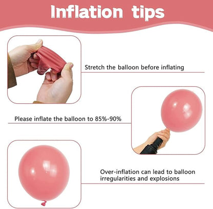 134Pcs Dusty Pink Balloons Different Sizes 5 10 12 18 Inch Retro Pink Latex - Image 3