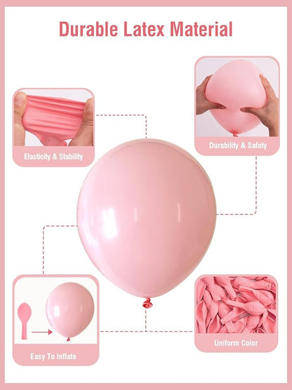 Pink Balloons 12 Inch 60 Pcs Light Baby Pastel Pink Latex Balloons - Image 4