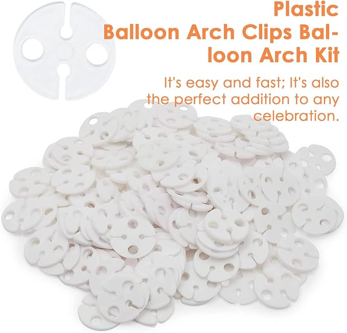 AKOAK 100 Pcs Balloon Clips for Sealing, Plastic Round Balloon Tie Tool - Image 2