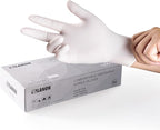 LANON Food Safe White Disposable Nitrile Gloves, Latex-Free, Powder-Free, Textured Fingertips, Cooking, Cleaning, Case, Large