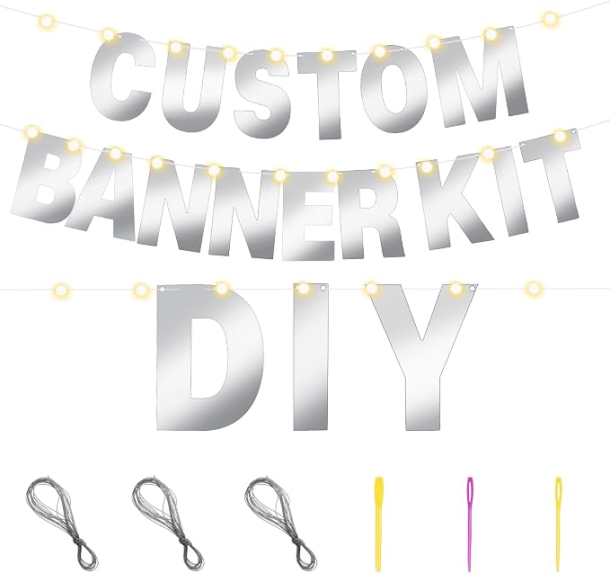 TaoBary 112 Pcs DIY Letter Kit Glitter Customizable Banner Letters Include 107 - Image 2