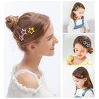 KUBOM 100 Pcs Candy Color Hair Clips,Colorful Hair Barrette Metal Cute Snap Hair Clips for Girls, Toddlers, Kids (Animals Fruits Crowns Stars)