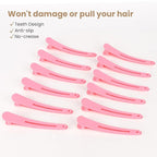 12 Pcs Pink Hair Clips for Styling Sectioning, YISSION 4.7 Inch Large Alligator Hair Clips Hair Barrettes No Crease Duck Billed Hair Clip, Hair Styling Accessories for Women Girls