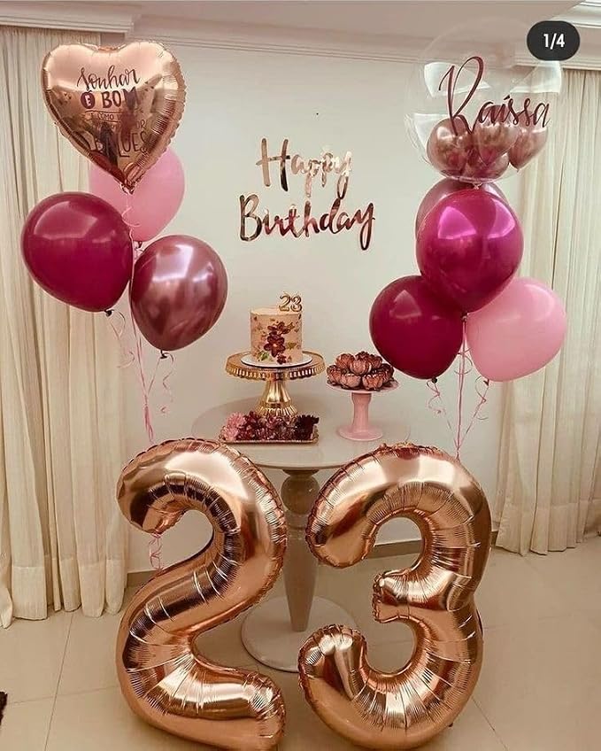 Number Balloon Rose Gold Number 40 - Image 3