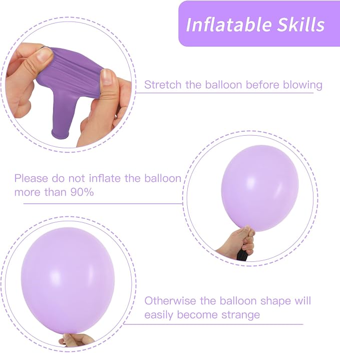 RUBFAC 87pcs Lavender Balloons Different Sizes 18 12 10 5 Inches - Image 3
