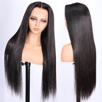 Iris Queen 12A 220 Density HD Lace Front Human Hair Wigs for Black Women Pre Plucked 13x4 Straight Transparent Lace Frontal Wigs with Baby Hair Natural Black Color(26 Inch)